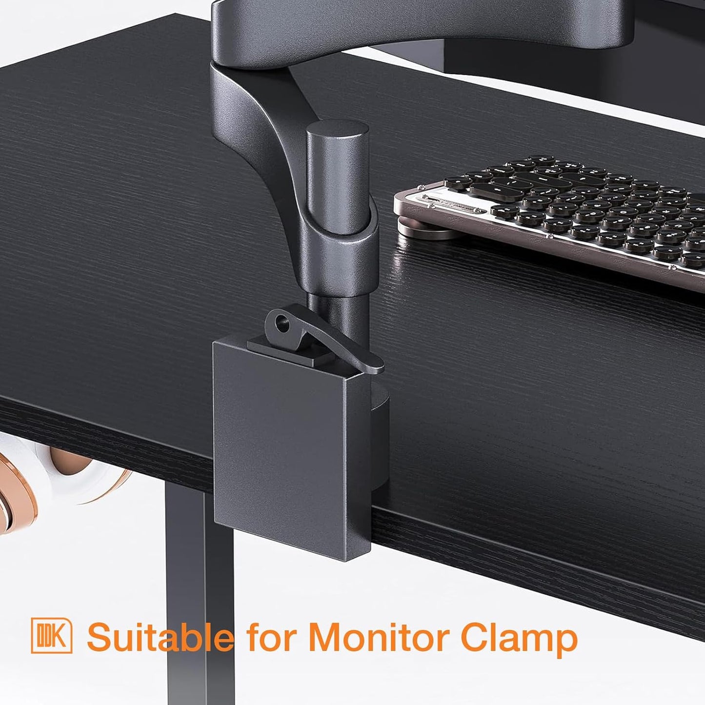 Computer Desk Large Office Desk, 48 Inch Writing Desk with Storage, Modern PC Desk Work Table with Headphone Hook for Home Office, Black